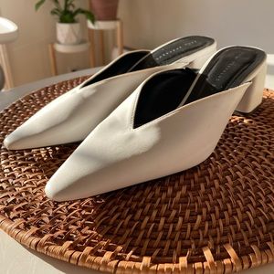 Zara White Mules (sz 6.5)